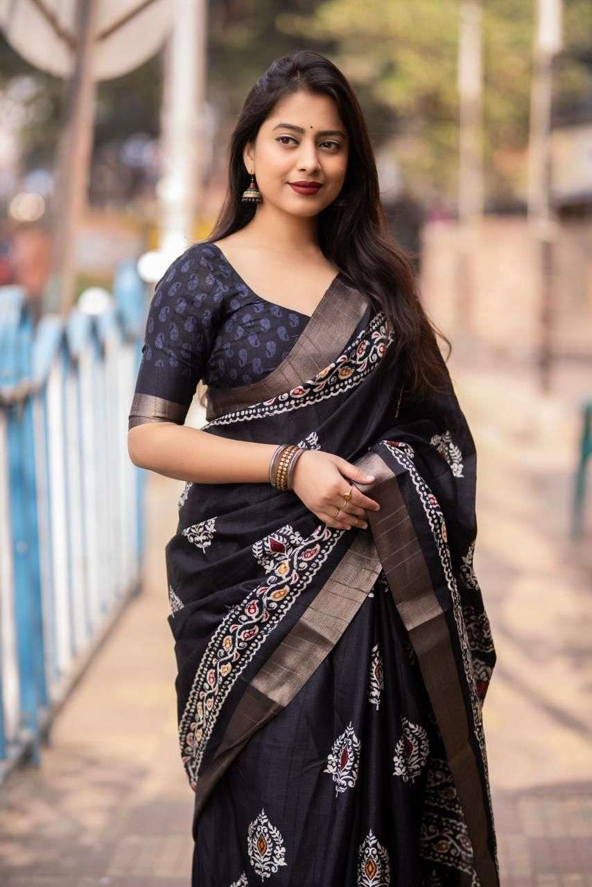 pr kc 28 batik handloom vol 3 new design silk woven fancy batik print saree 