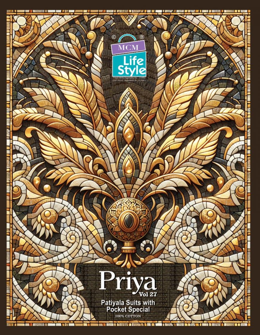 priya vol 27 by mcm lifestyle patiyala readymade pretty big size cotton 3pcs dress
