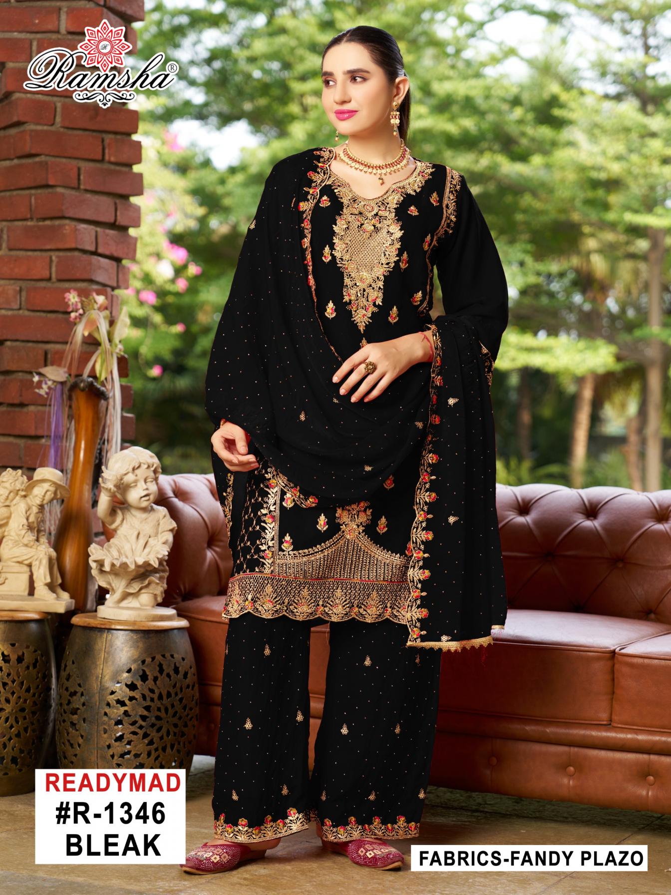 r 1346 nx by ramsha readymade designer fandy pakistani plazzo suits  