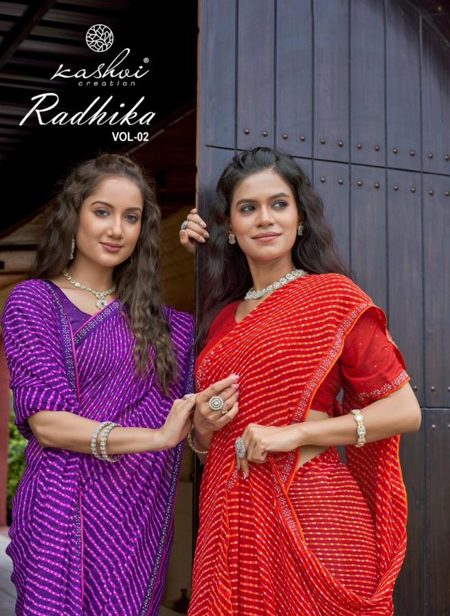 radhika vol 2 by kashvi creation georgette saree for women 