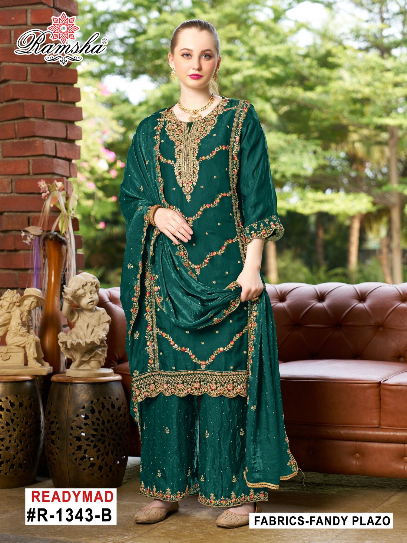 ramsha r 1343 nx fandy readymade classic pakistani 3pcs dress