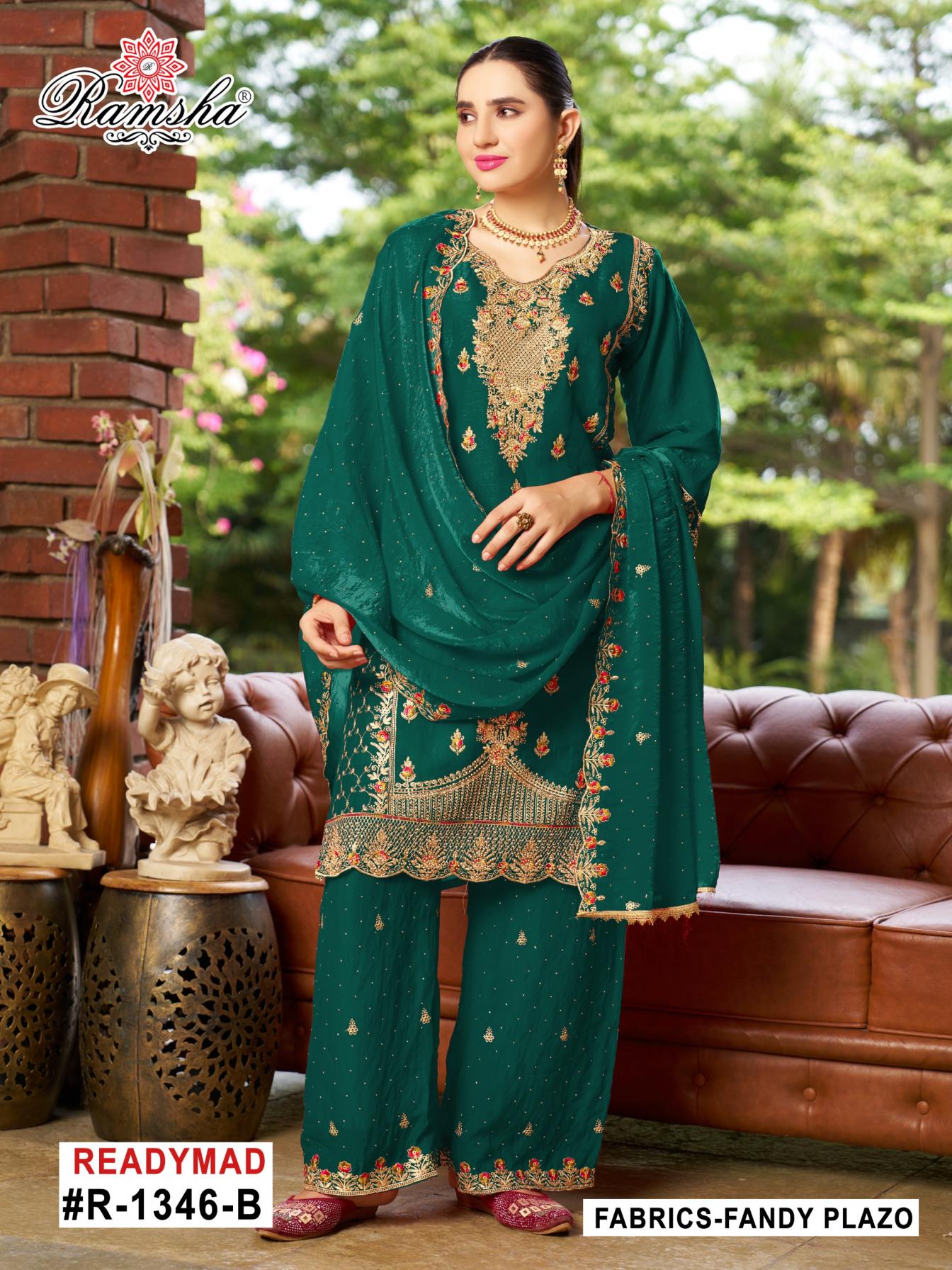 ramsha r 1346 abcd fandy readymade attractive pakistani plazzo suits 