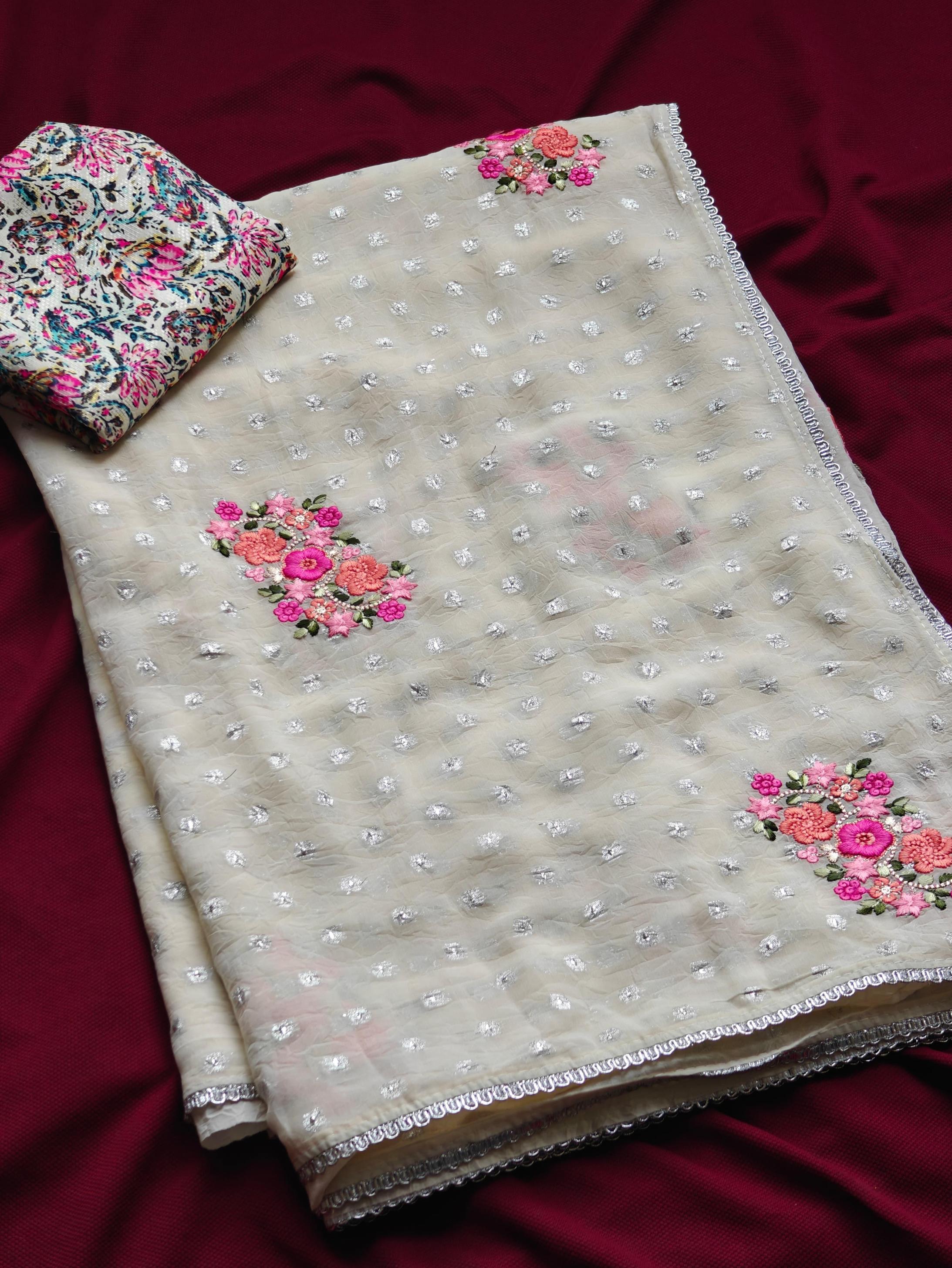 raveena german chiffon traditional saree perfect for festivals