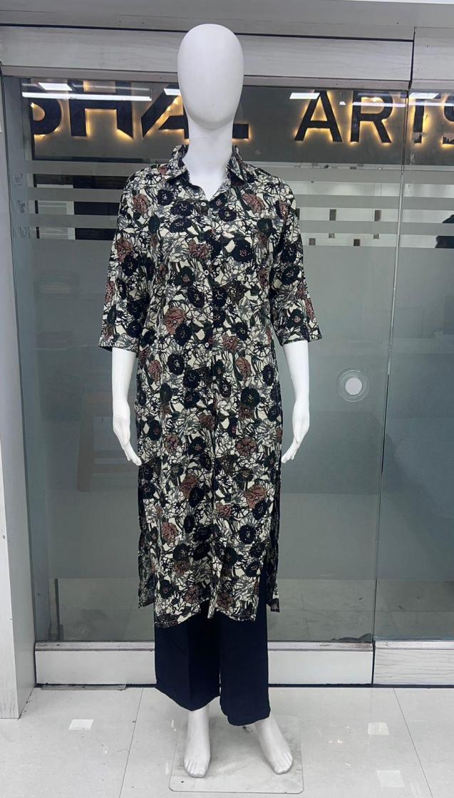 rayon 2pcs by the final touch rr fashion fully stitch daily wear combo kurti with pant 