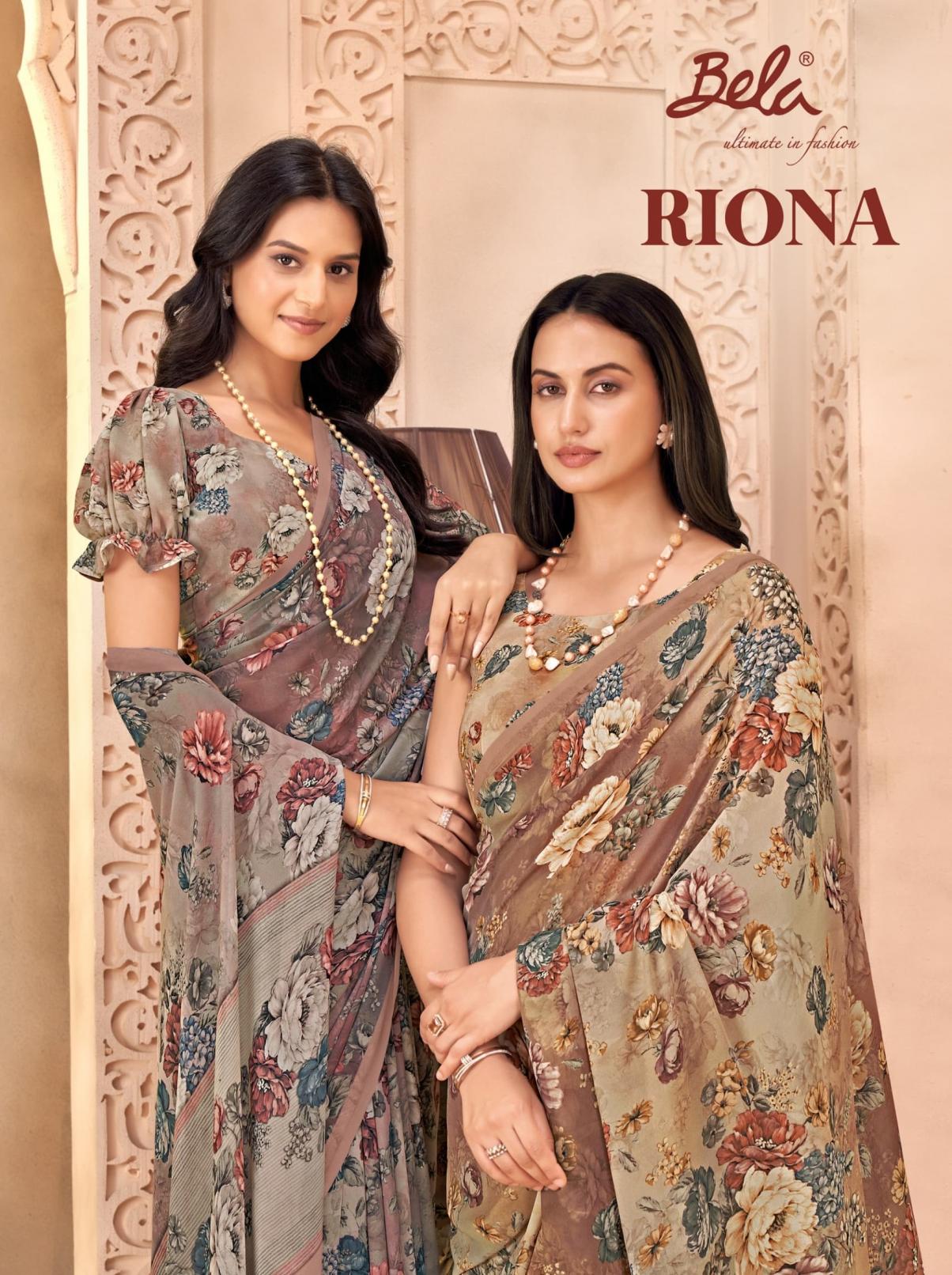 riona by bela fashion weight less print casual saree for womens 