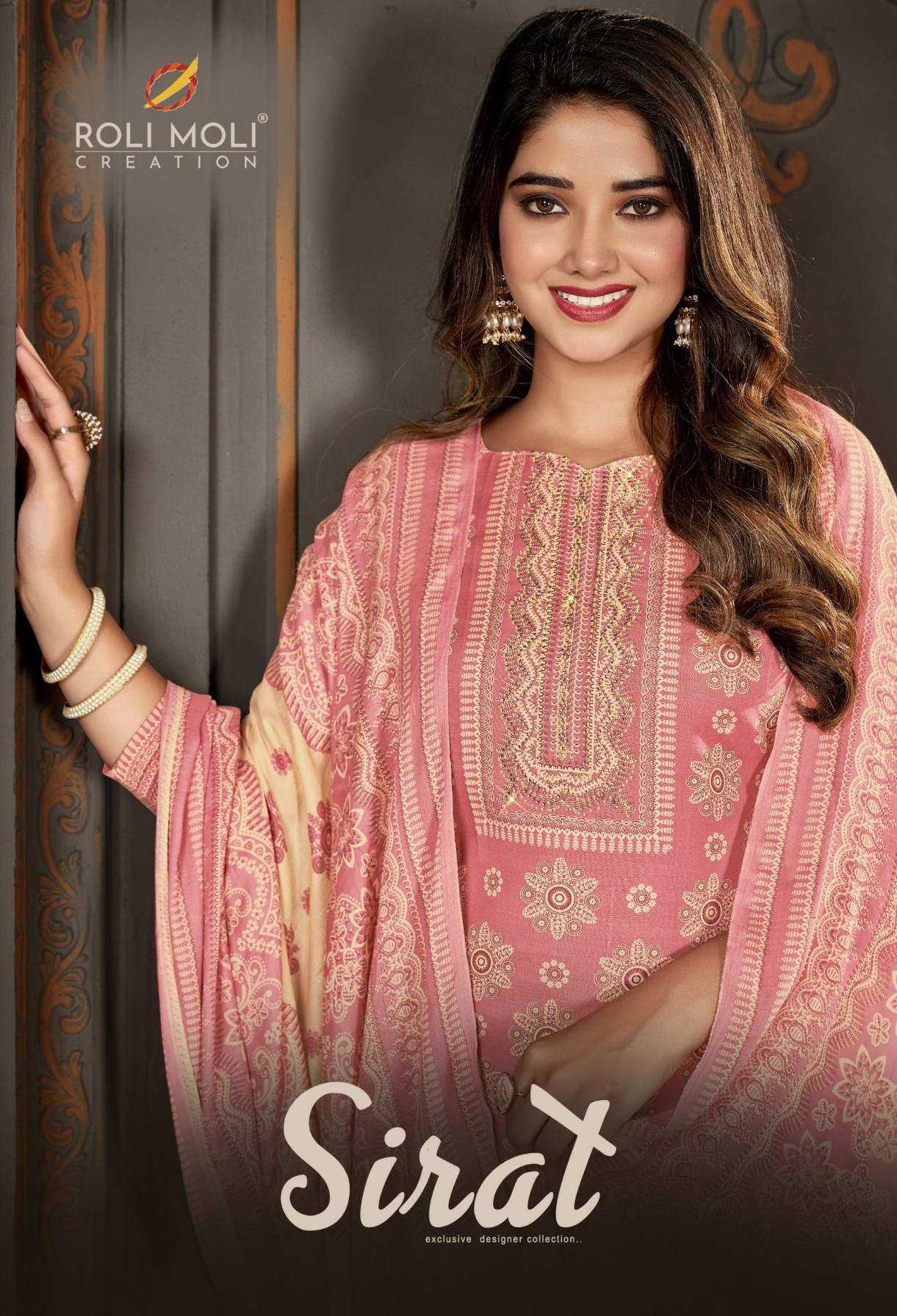 roli moli creation sirat vol 11 cotton elegant style unstitch suits 