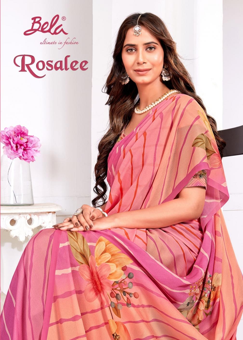 rosalee by bela fashion georgette colour addition sarees  