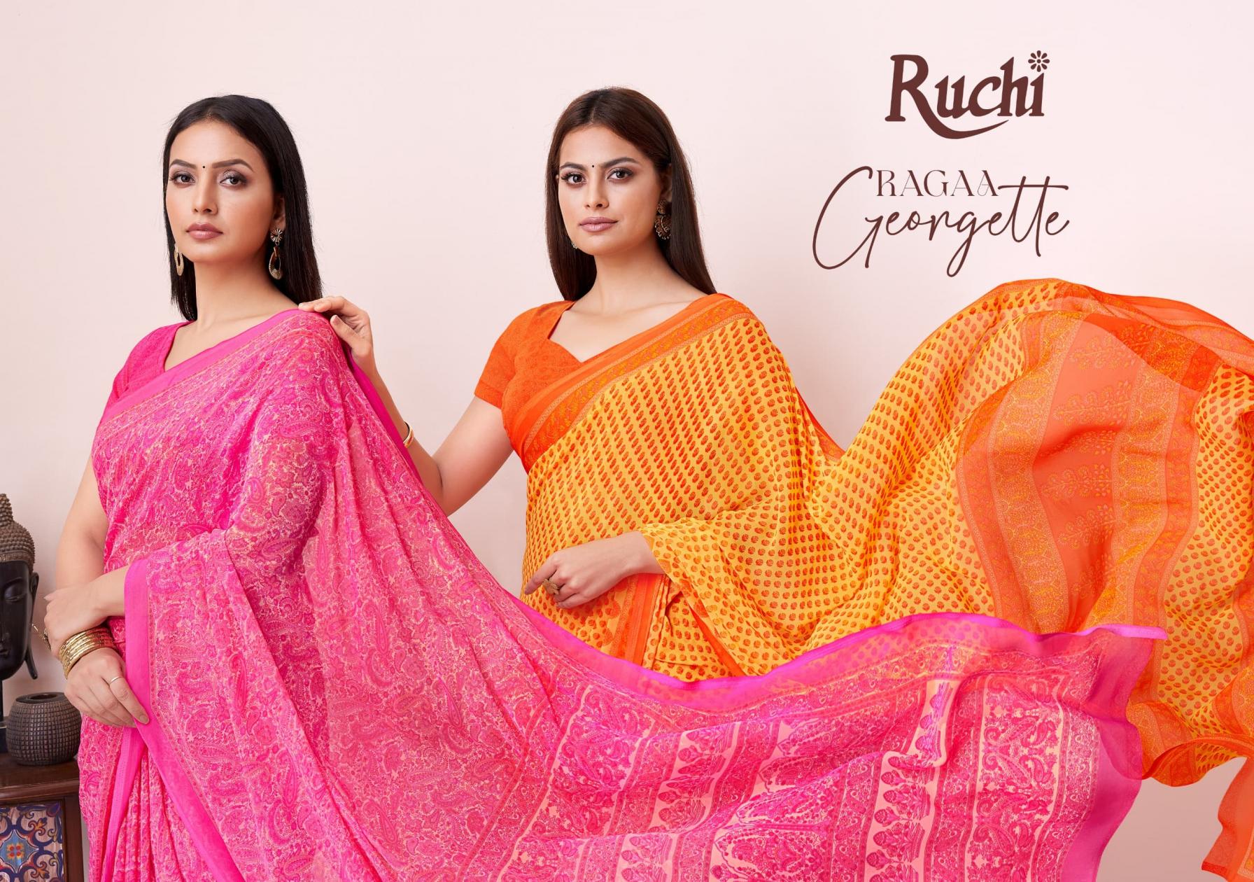 ruchi ragaa georgette vol 19 pretty look saree wholesaler 