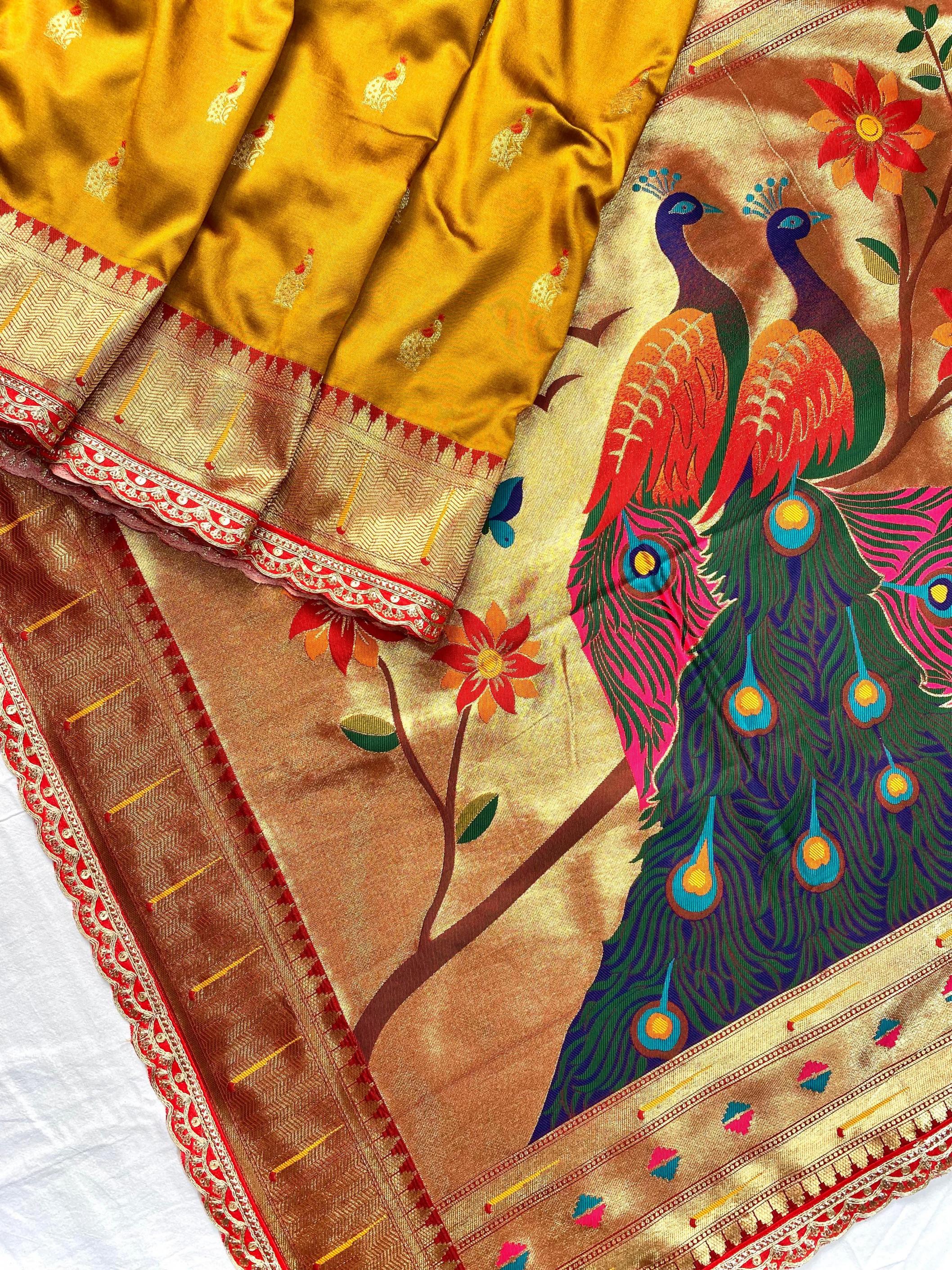 rukmini paithani silk weaving design stylish saree wholesaler 