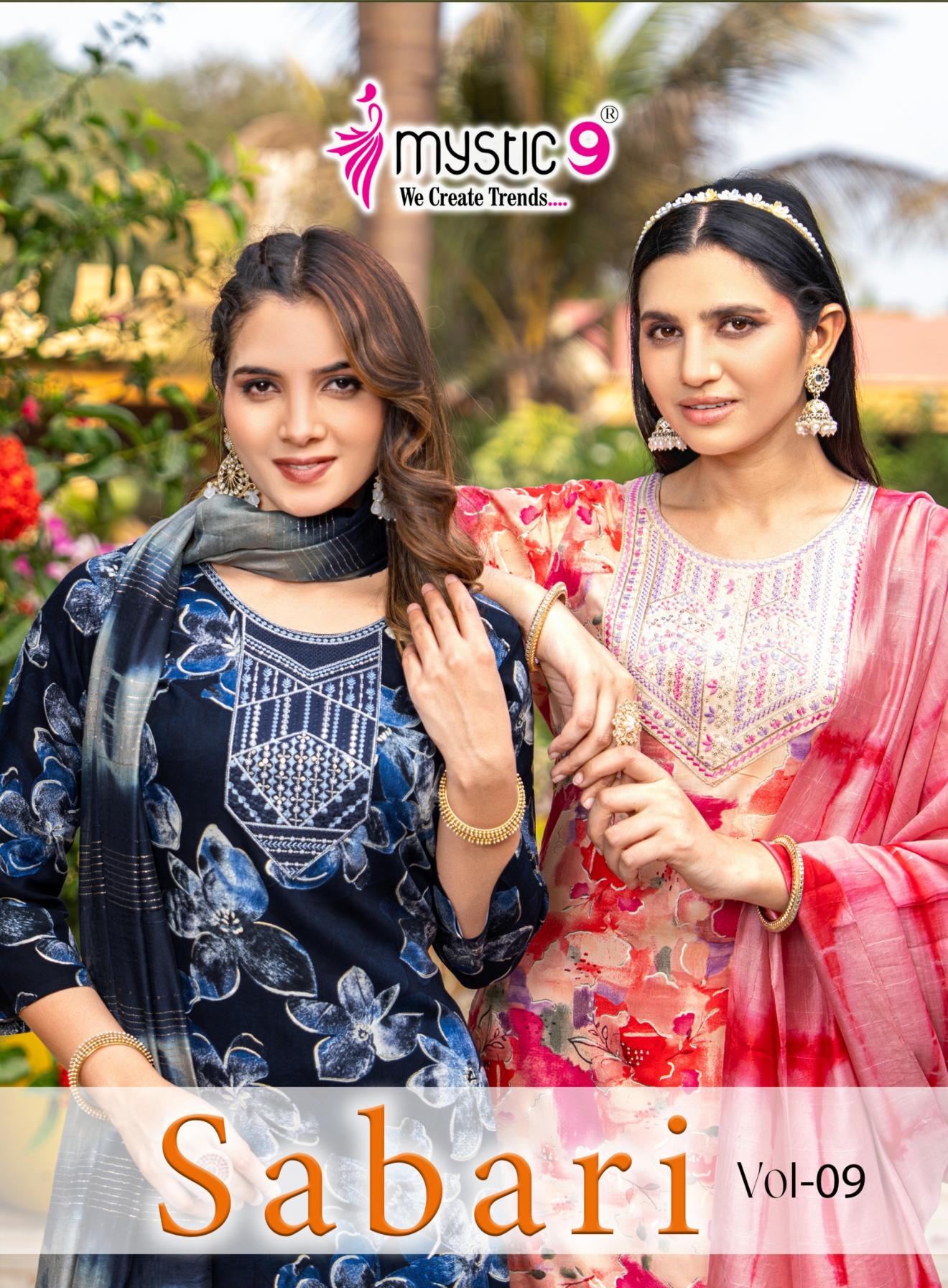 sabri vol 9 by mystic9 chanderi cotton readymade 3pcs suit for women 
