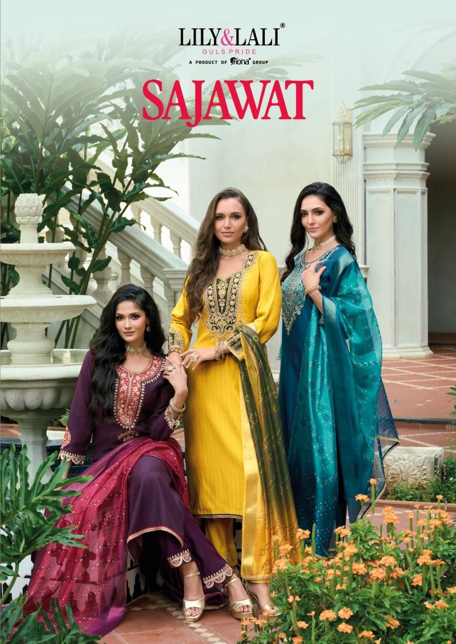 sajawat by lily & lali viscose handwork exclusive full stitch 3pcs dress 