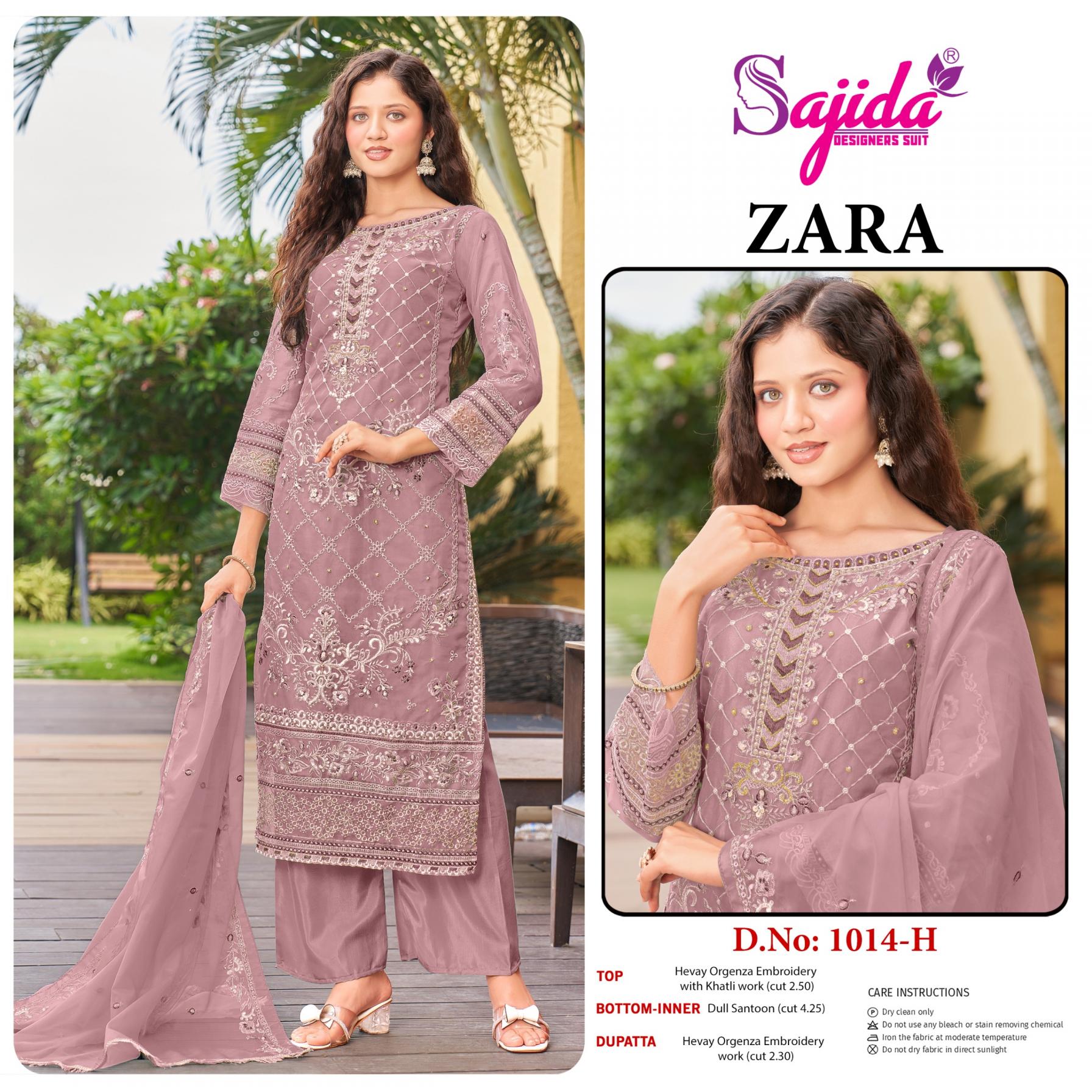sajida designer zara 1014 efgh organza pakistani readymade plus size 3pcs dress