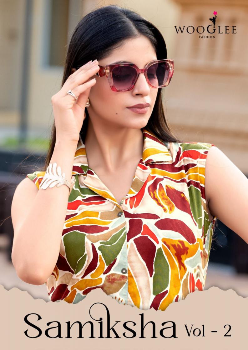 samiksha vol 2 by wooglee rayon stylish readymade kurti with pant for girls 