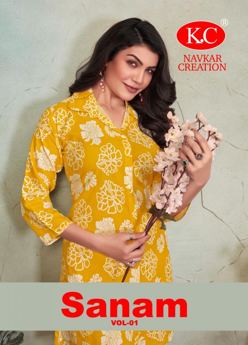 sanam vol 1 by navkar creation elegance rayon full stitch co-ord sets