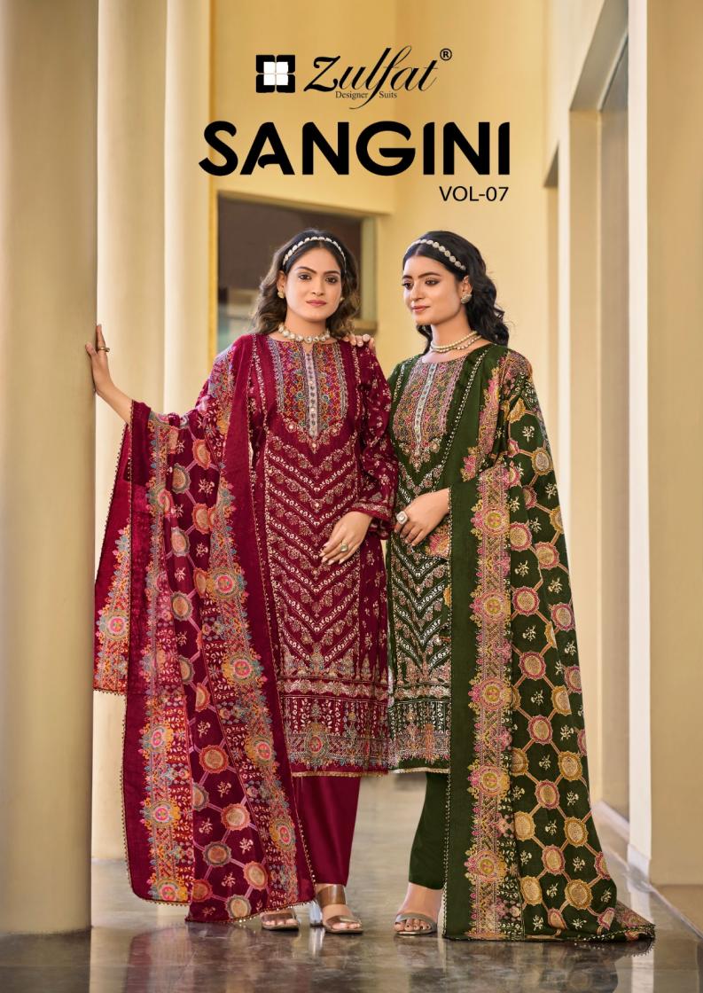 sangini vol 7 by zulfat designer jam cotton full stitch plus size pakistani 3pcs dress