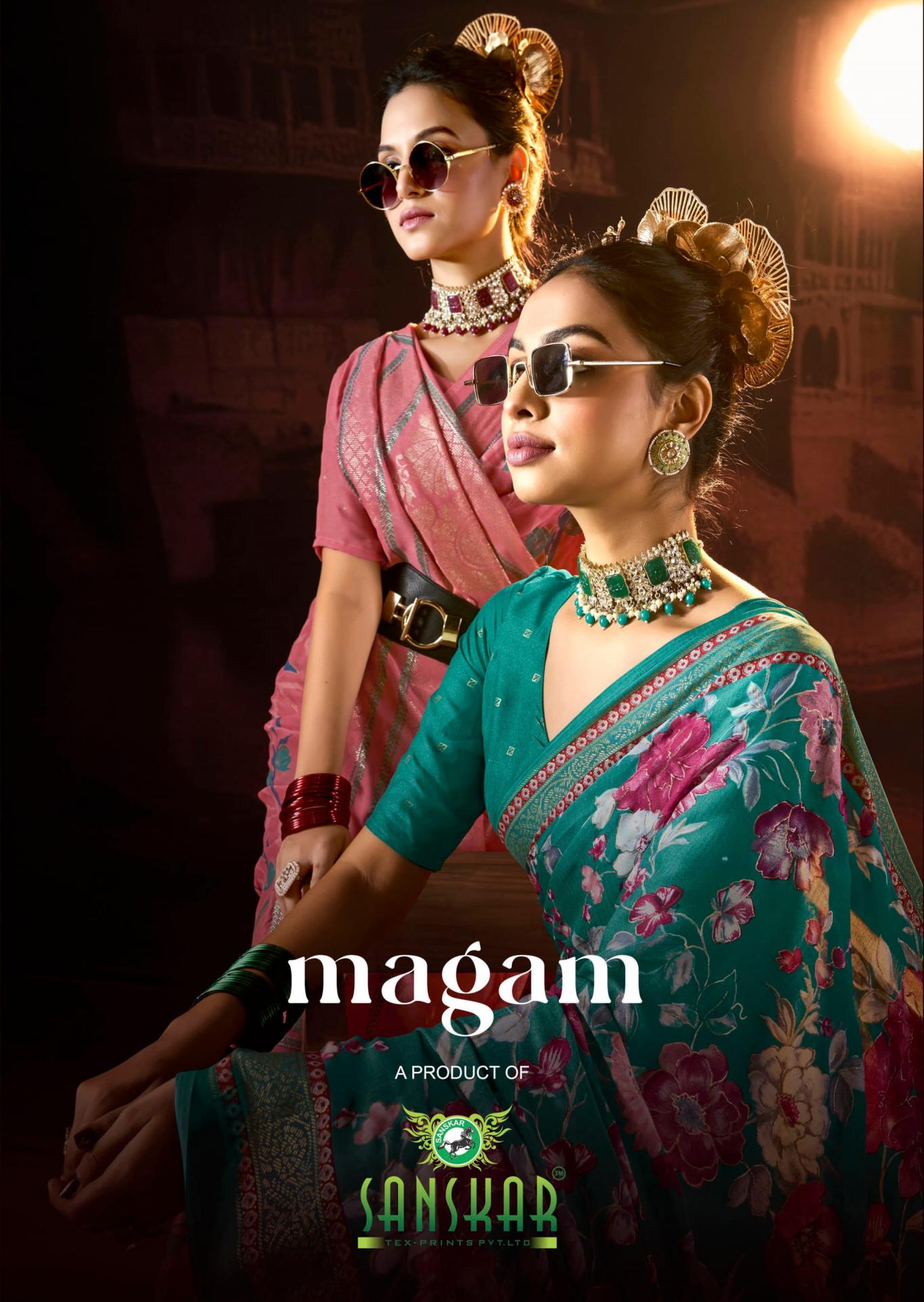 sanskar tex prints magam amazing kiva moss saree for womens 