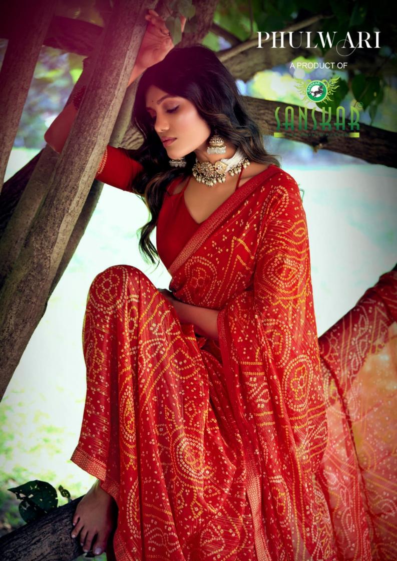 sanskar tex prints phulwari bandhni print pretty look sarees 