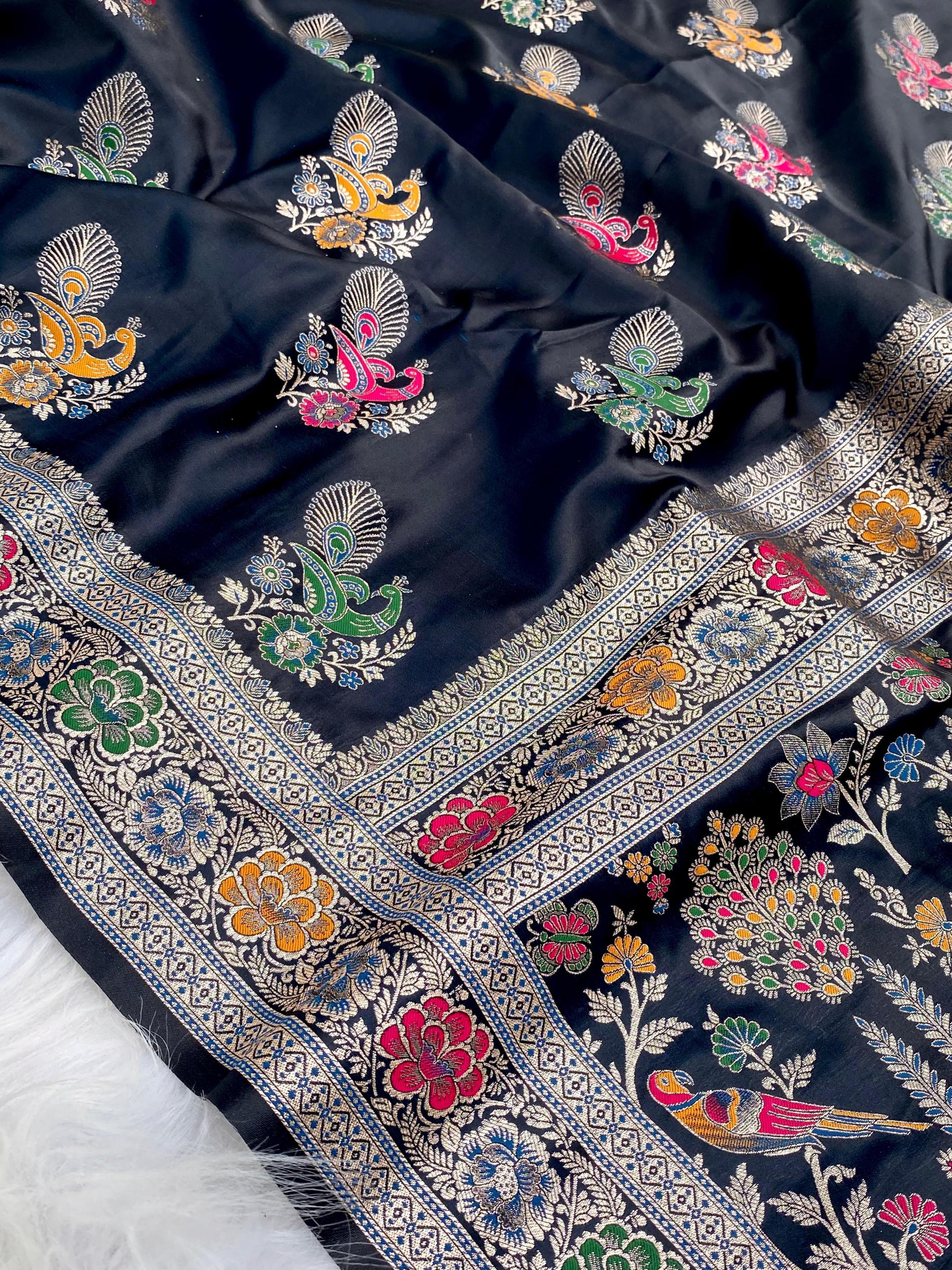 satin mor mushro weaving hit design saree for womens online  