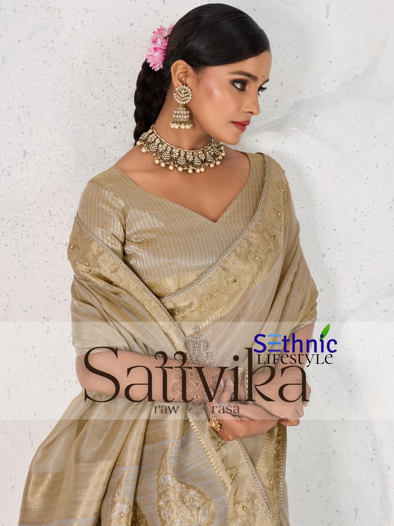 sethnic lifestyle sattvika tissue linen party wear saree wholesaler 