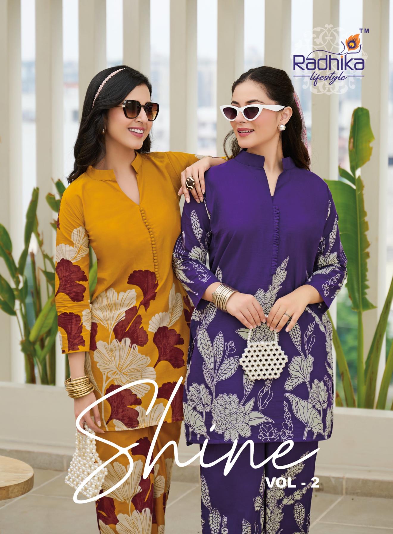 shine vol 2 by radhika lifestyle pure cotton fullstitch coord set catalog
