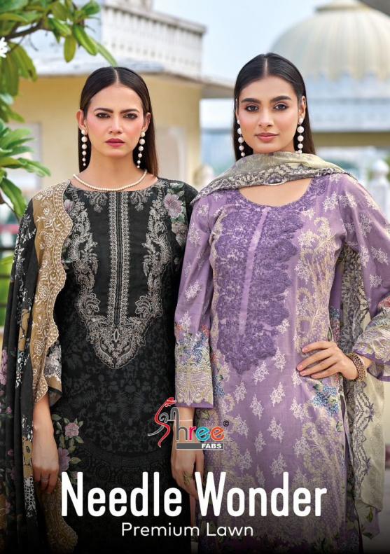 shree fab needle wonder premium lawn cotton elegance pakistani suits 