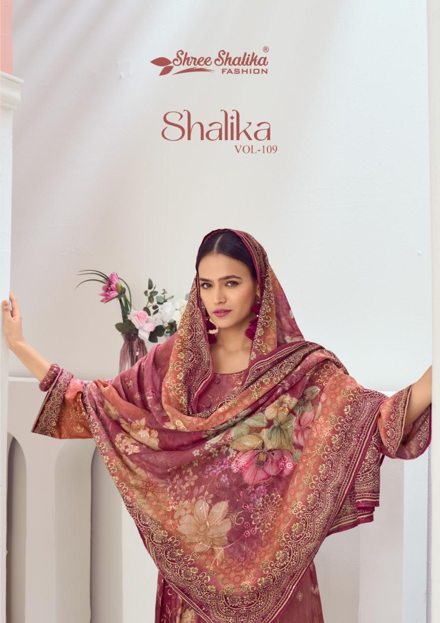 shree shalika fashion shalika vol 109 cotton lawn pakistani unstitch 3pcs dress