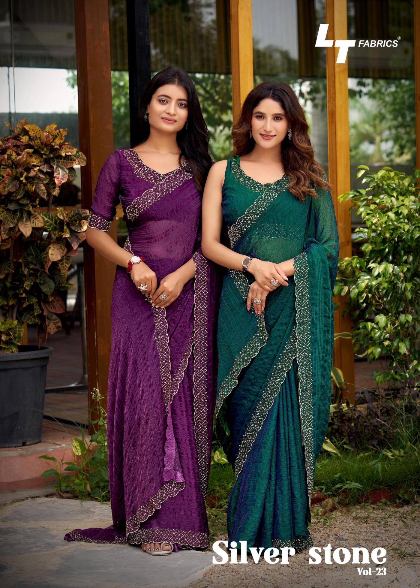 silver stone vol 23 by lt fashion nylon classic sarees exports 