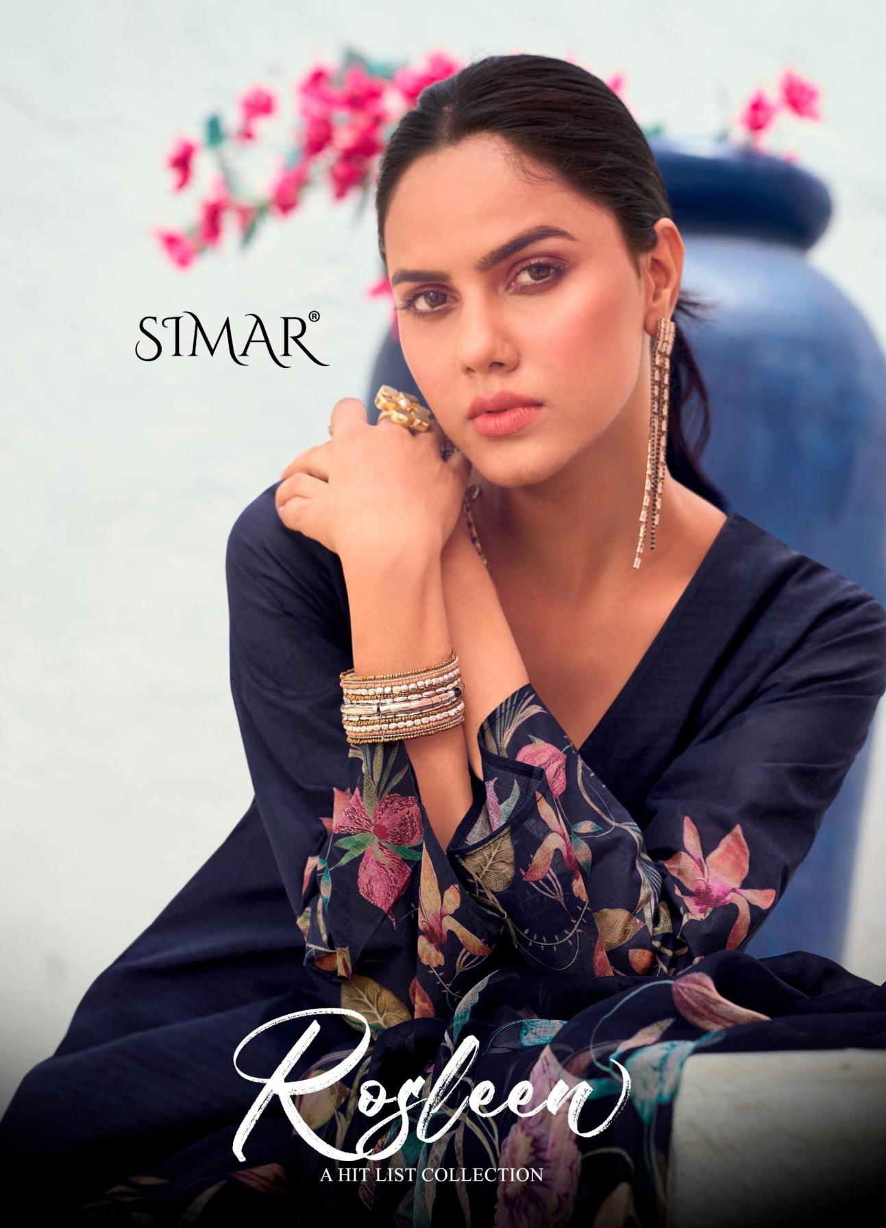 simar glossy rosleen hitlist digital print unstitch suit collection 