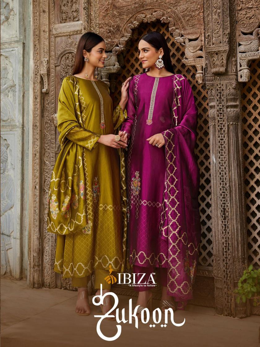 sukoon by ibiza banglory silk jacquard modern salwar kameez 