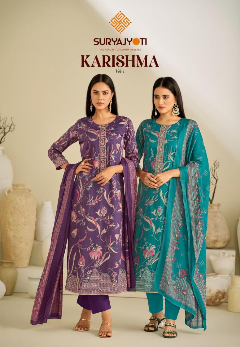 suryajyoti karishma vol 1 discharge print suit wholesaler