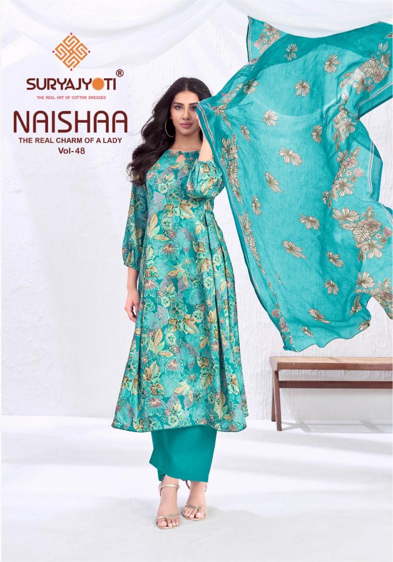 suryajyoti naishaa vol 48 jam satin casual fancy dress materials 