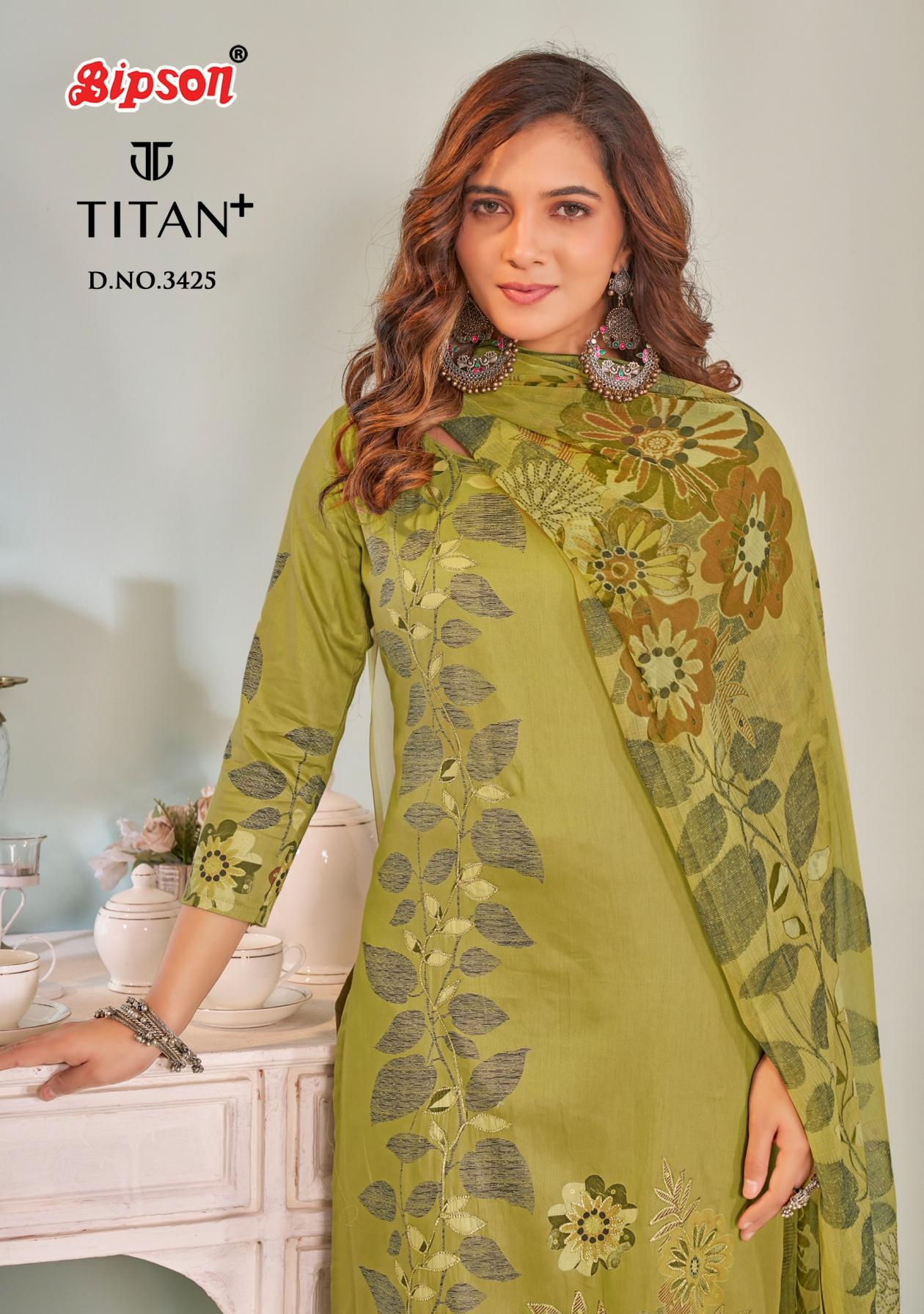 titan 3425 by bipson prints amazing jam satin dress materials 