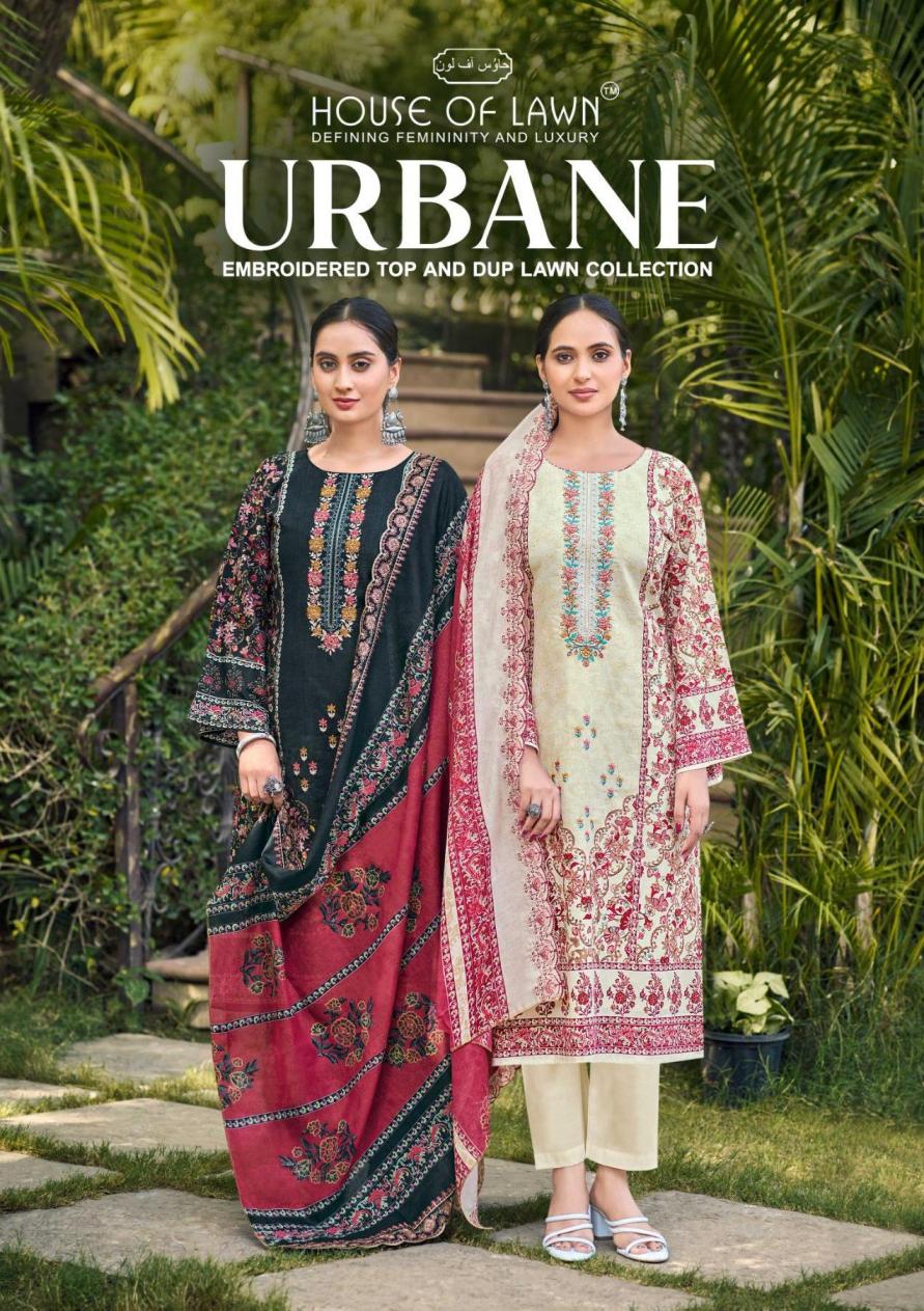 urbane by house of lawn cotton fancy pakistani dress materials 