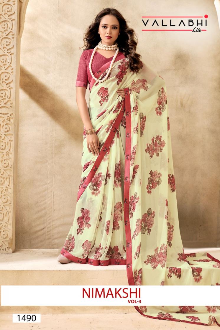 vallabhi lite nimakshi vol 3 georgette unique colours sarees 