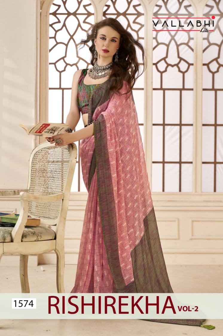 vallabhi prints presents rishirekha vol 2 casual wear chinon sarees