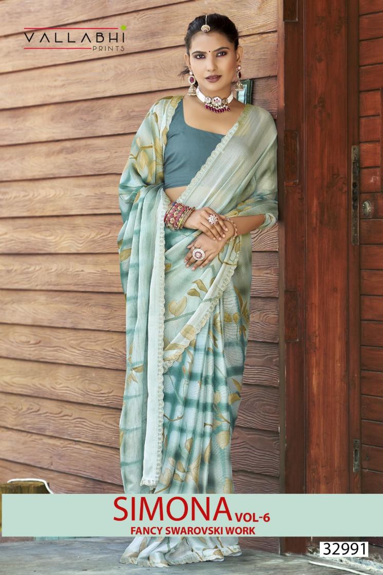 vallabhi prints presents simona vol 6 fancy saree collection
