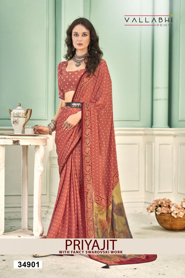vallabhi prints priyajit moss georgette daily wear sarees 