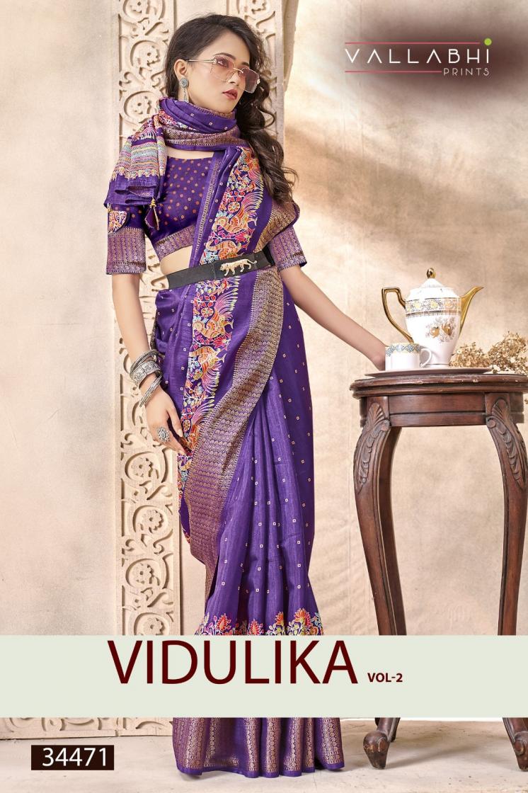 vidulika vol 2 by vallabhi prints dola silk ethnic sarees catalog