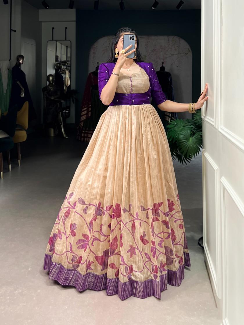 ynf5027 readymade silk gown with koti 