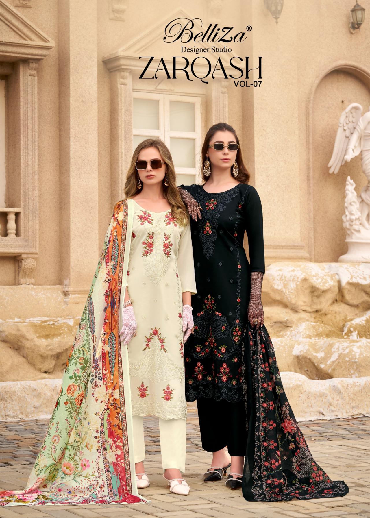 zarqash vol 7 by belliza designer jam readymade big size pakistani suit  