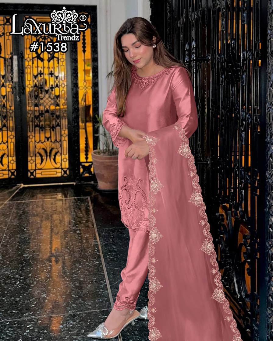 1538 by laxuria trendz satin readymade pakistani suits online sale