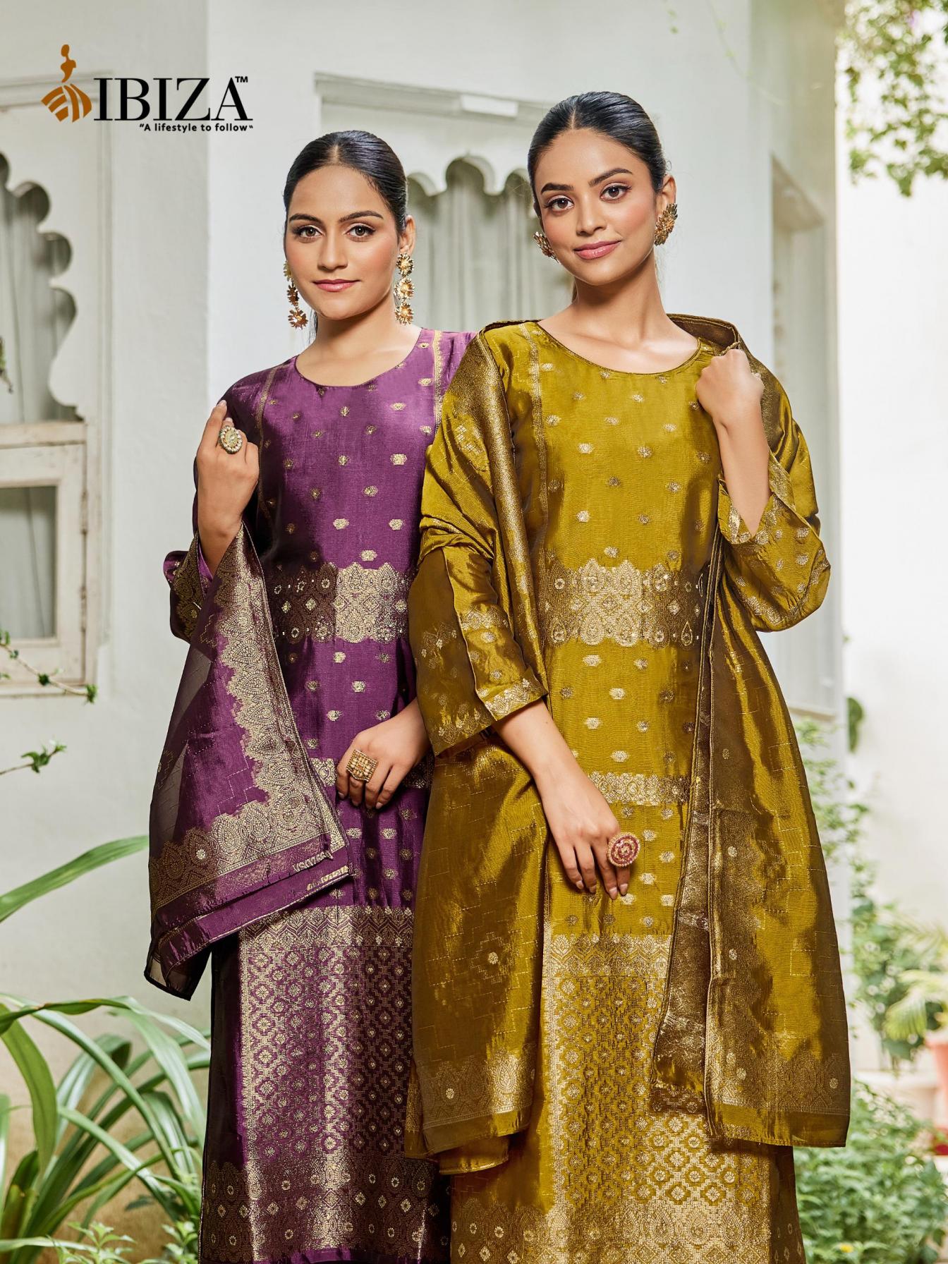 aadi ananta by ibiza unique banglory silk jacquard stylish 3pcs dress