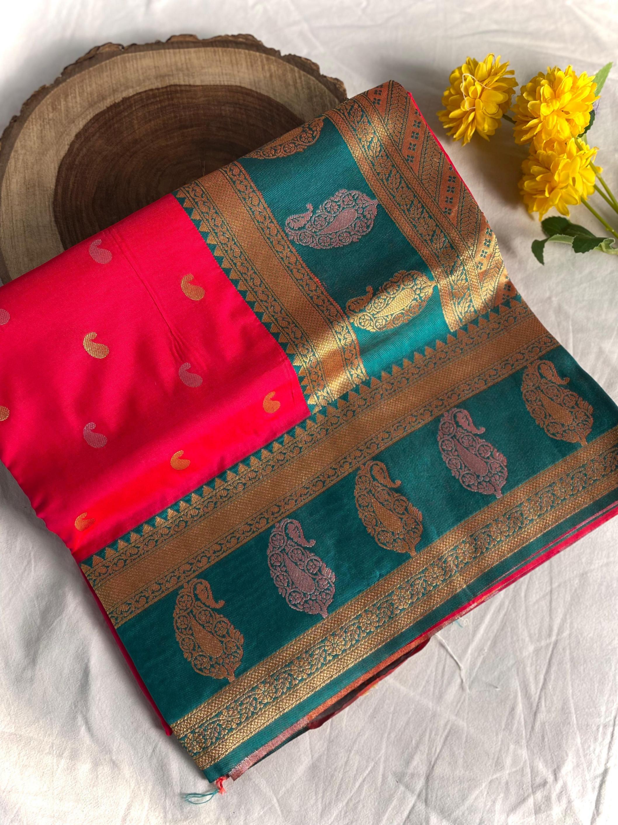 aadya paithani weaving border saree for womens online 