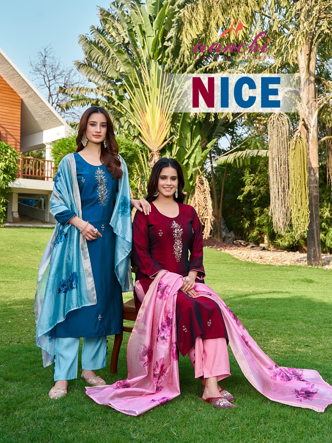 aanchi nice rangeela silk readymade womens indian salwar kameez set