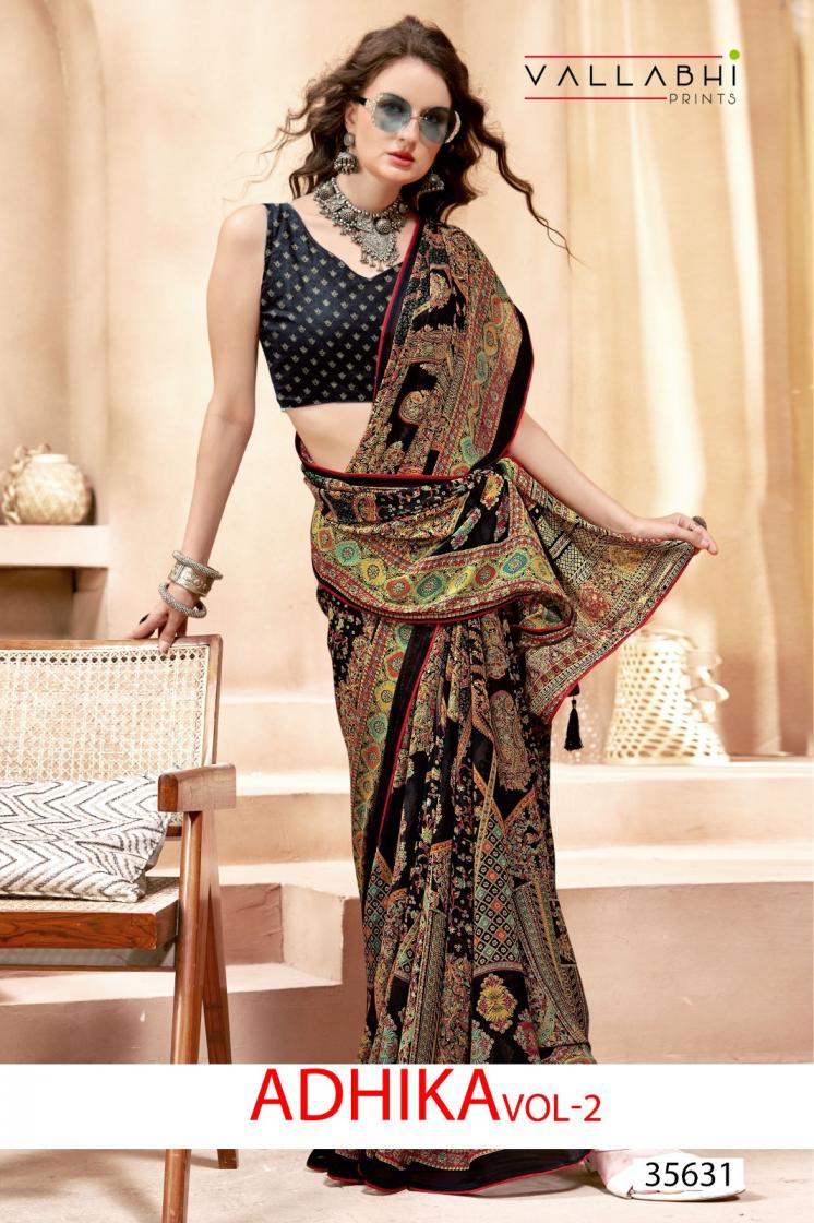 adhika vol 2 by vallabhi prints daily wear moss georgette sarees 