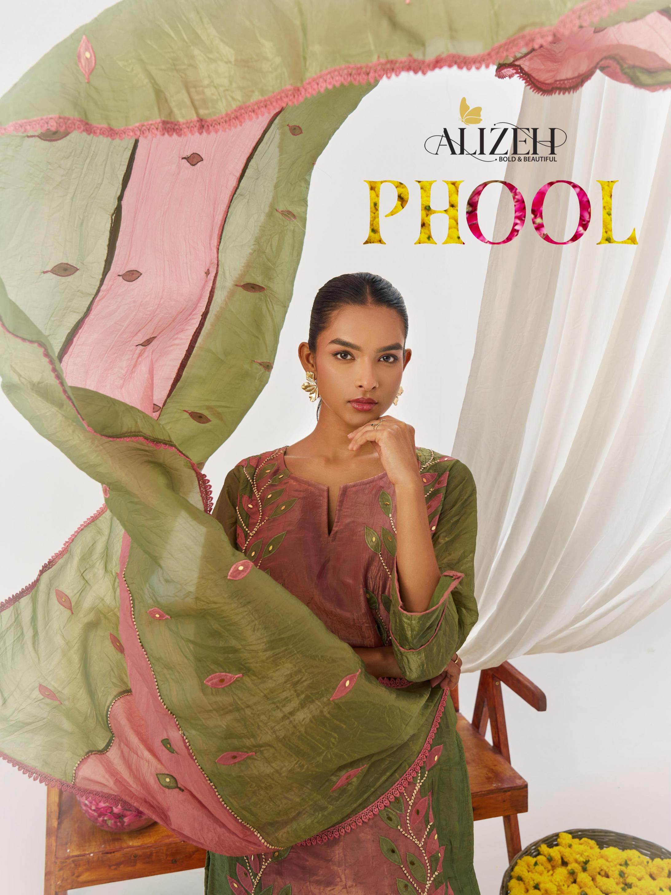 alizeh phool readymade stylish fancy crush 3pcs dress
