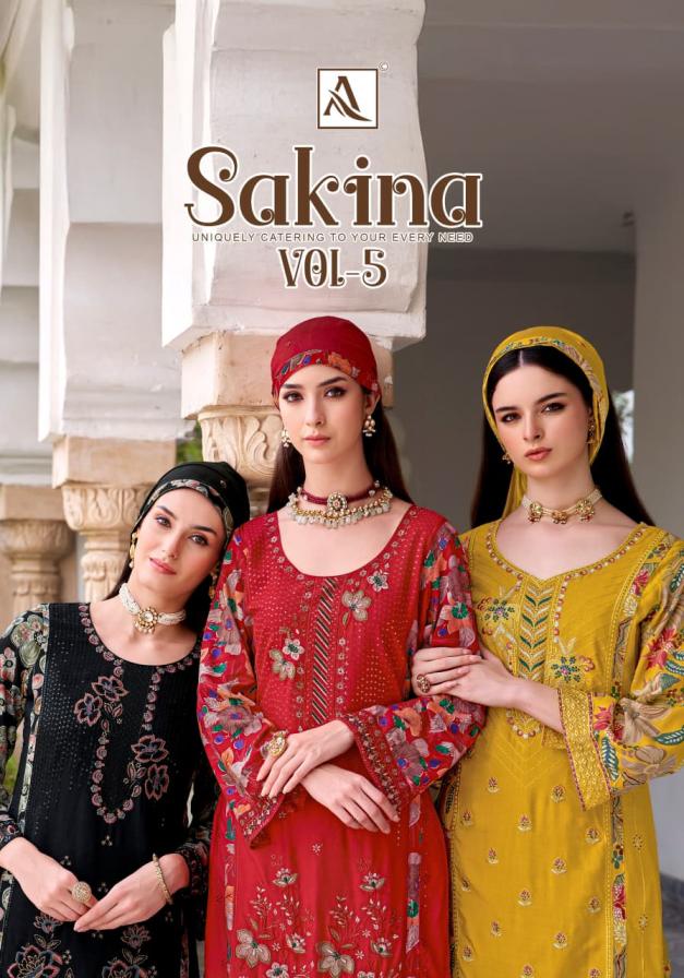 alok sakina vol 5 popular design viscose rayon pakistani suit for womens 