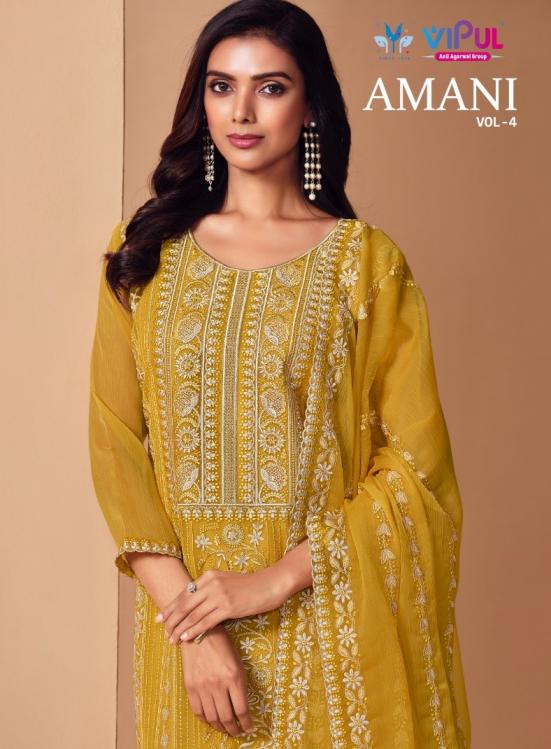 amani vol 4 by vipul fashion crinkle chiffon amazing dress materials 
