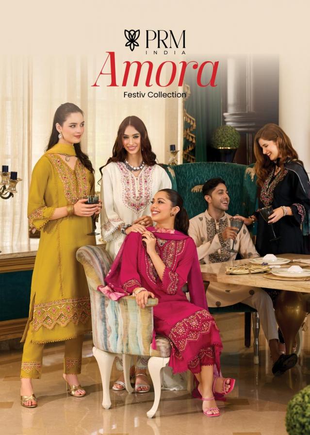 amoro by prm india roman silk a line readymade stylish 3pcs dress