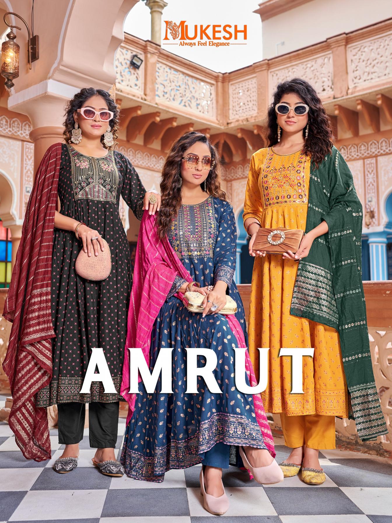 amrut readymade casual wear plus size classic gown style dress